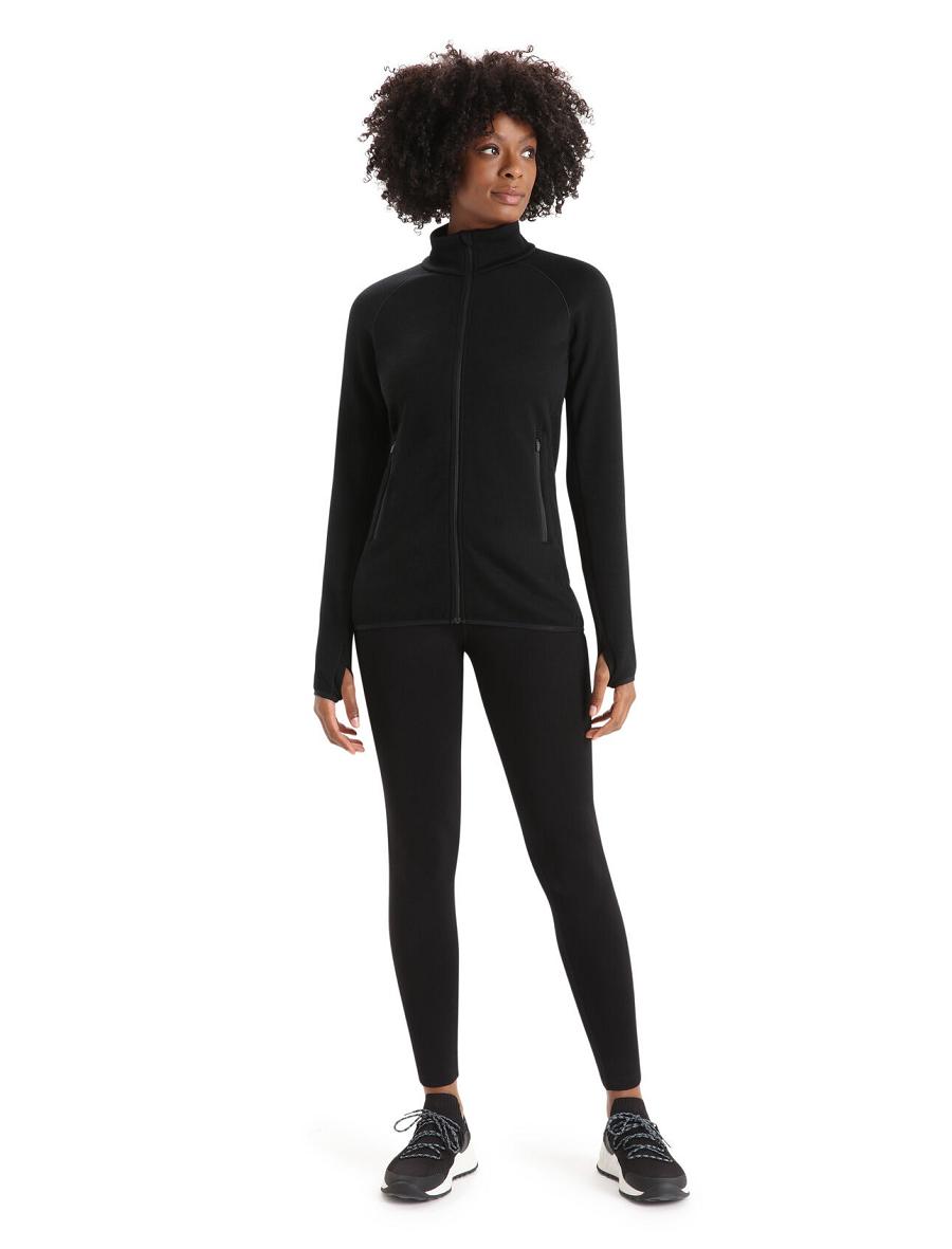 Women's Icebreaker Merino 260 Tech Thermal Leggings Base Layers Black | CA 1022ILHS